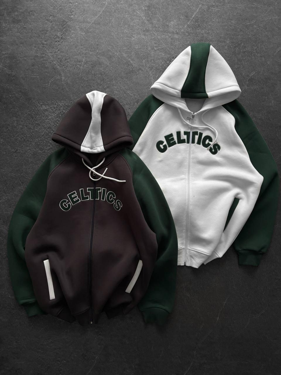 Vintage Boston Celtics Zip-Up Hoodie, Retro NBA Basketball Hoodie.