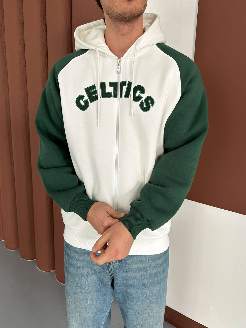 Vintage Boston Celtics Zip-Up Hoodie, Retro NBA Basketball Hoodie