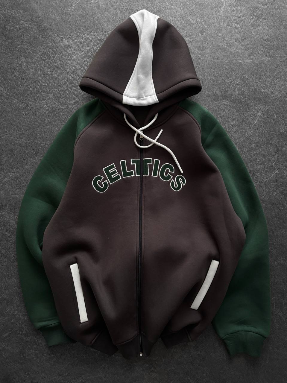 Vintage Boston Celtics Zip-Up Hoodie, Retro NBA Basketball Hoodie