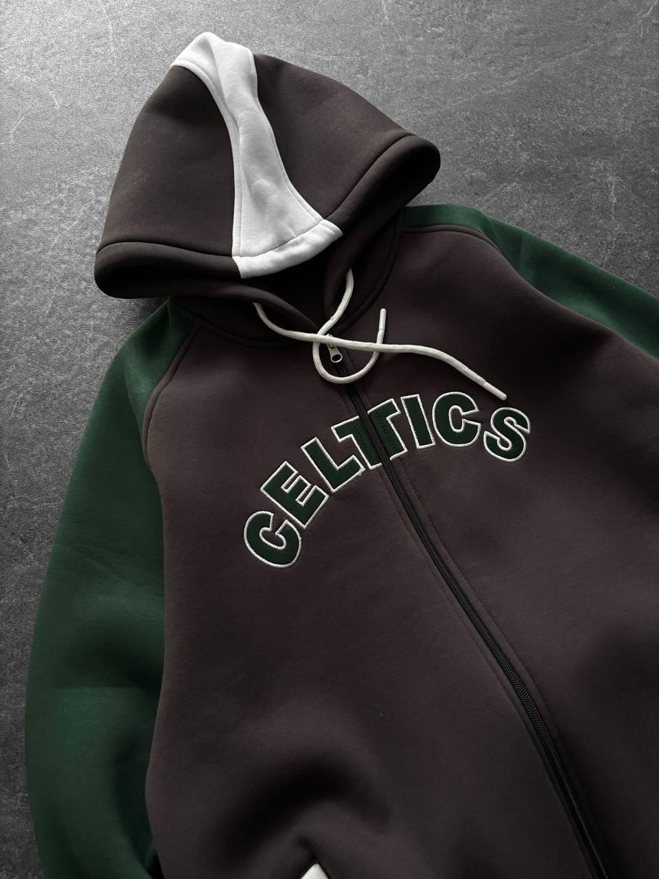 Vintage Boston Celtics Zip-Up Hoodie, Retro NBA Basketball Hoodie.