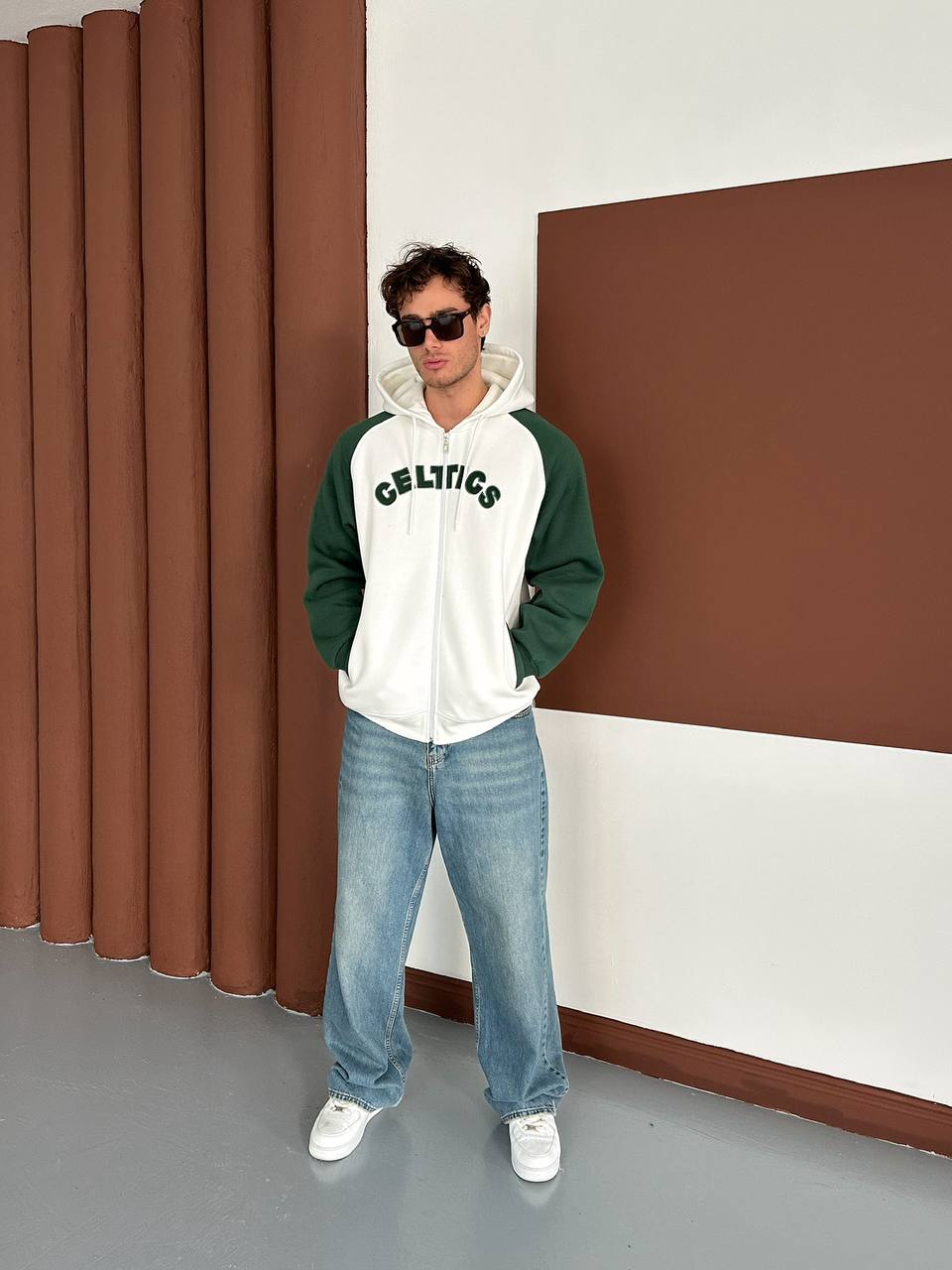 Vintage Boston Celtics Zip-Up Hoodie, Retro NBA Basketball Hoodie