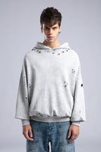 Vintage Distressed Hoodie - Oversized Washed Pullover Sweatshirt