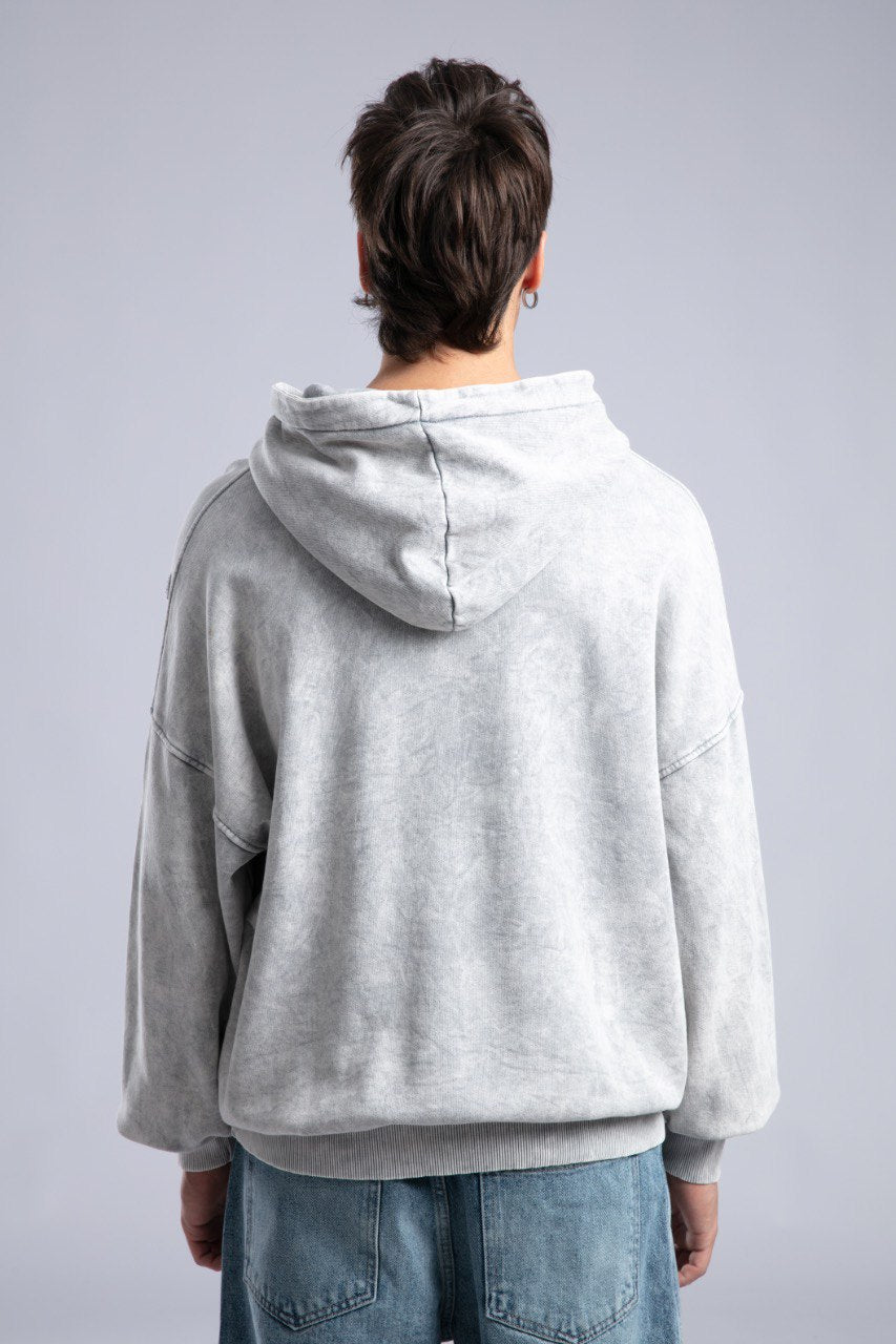 Vintage Distressed Hoodie - Oversized Washed Pullover Sweatshirt