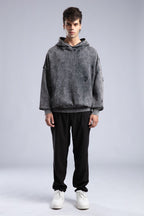 Vintage Distressed Hoodie - Oversized Washed Pullover Sweatshirt