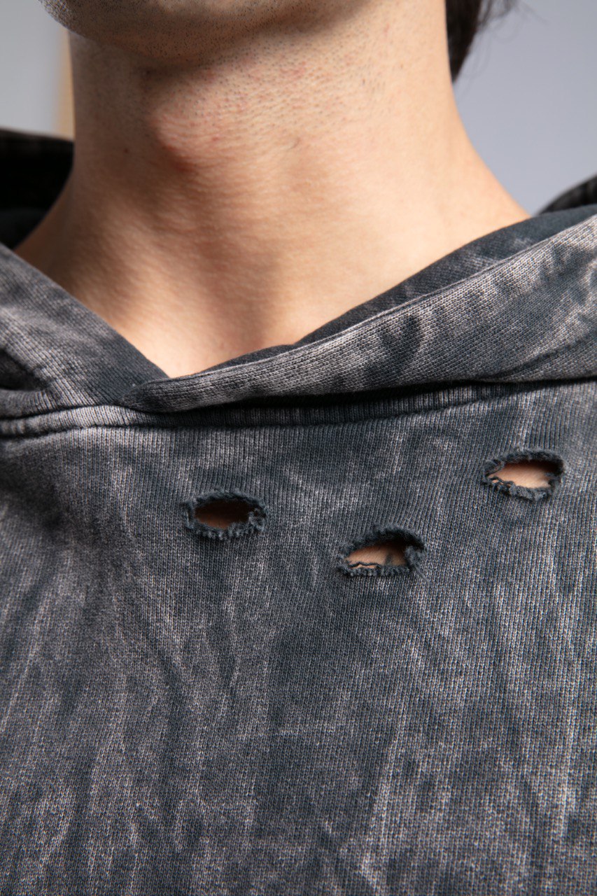 Vintage Distressed Hoodie - Oversized Washed Pullover Sweatshirt