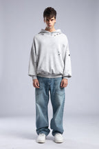 Vintage Distressed Hoodie - Oversized Washed Pullover Sweatshirt