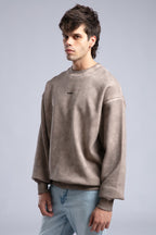 Vintage Washed Crewneck Sweatshirt - Oversized Pullover with Logo