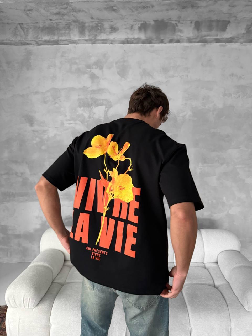 Vivre La Vie Floral Graphic Cotton Tee.