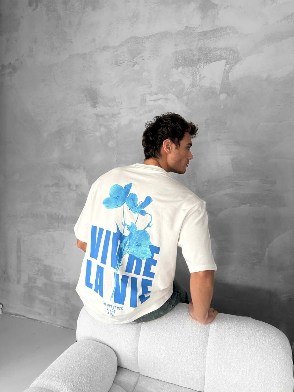 Vivre La Vie Floral Graphic Cotton Tee.