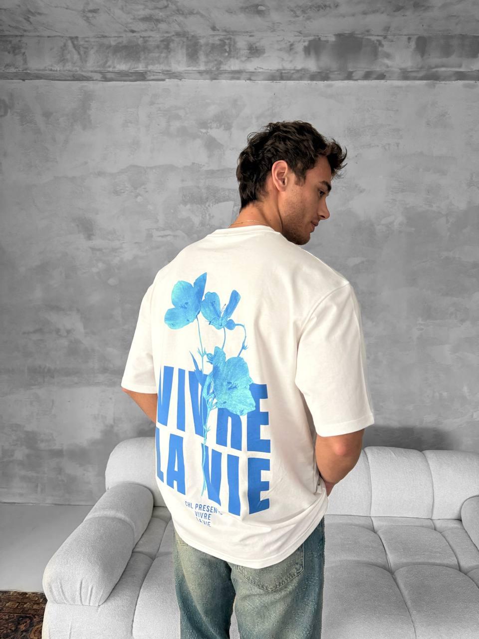 Vivre La Vie Floral Graphic Cotton Tee.