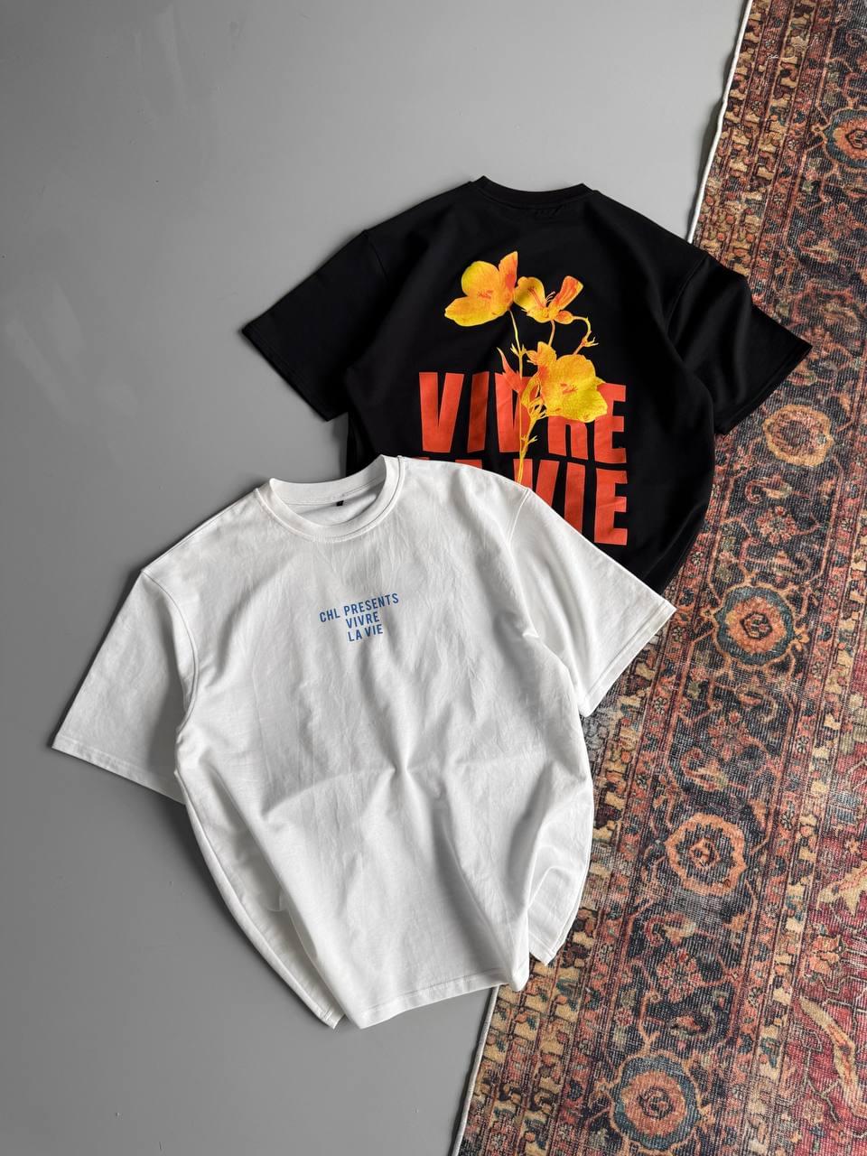 Vivre La Vie Floral Graphic Cotton Tee.
