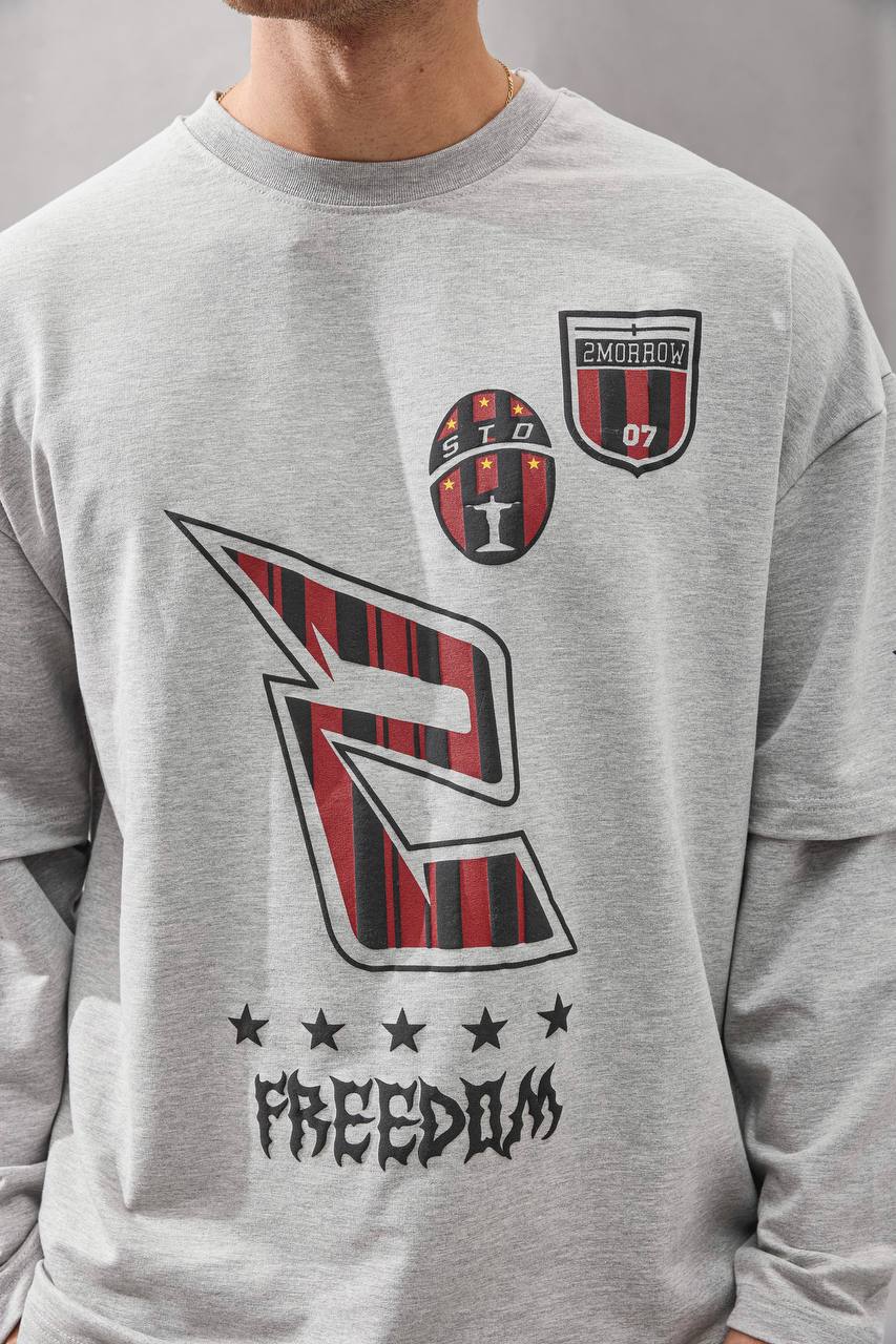 Y2K Layered Sleeve Graphic Tee