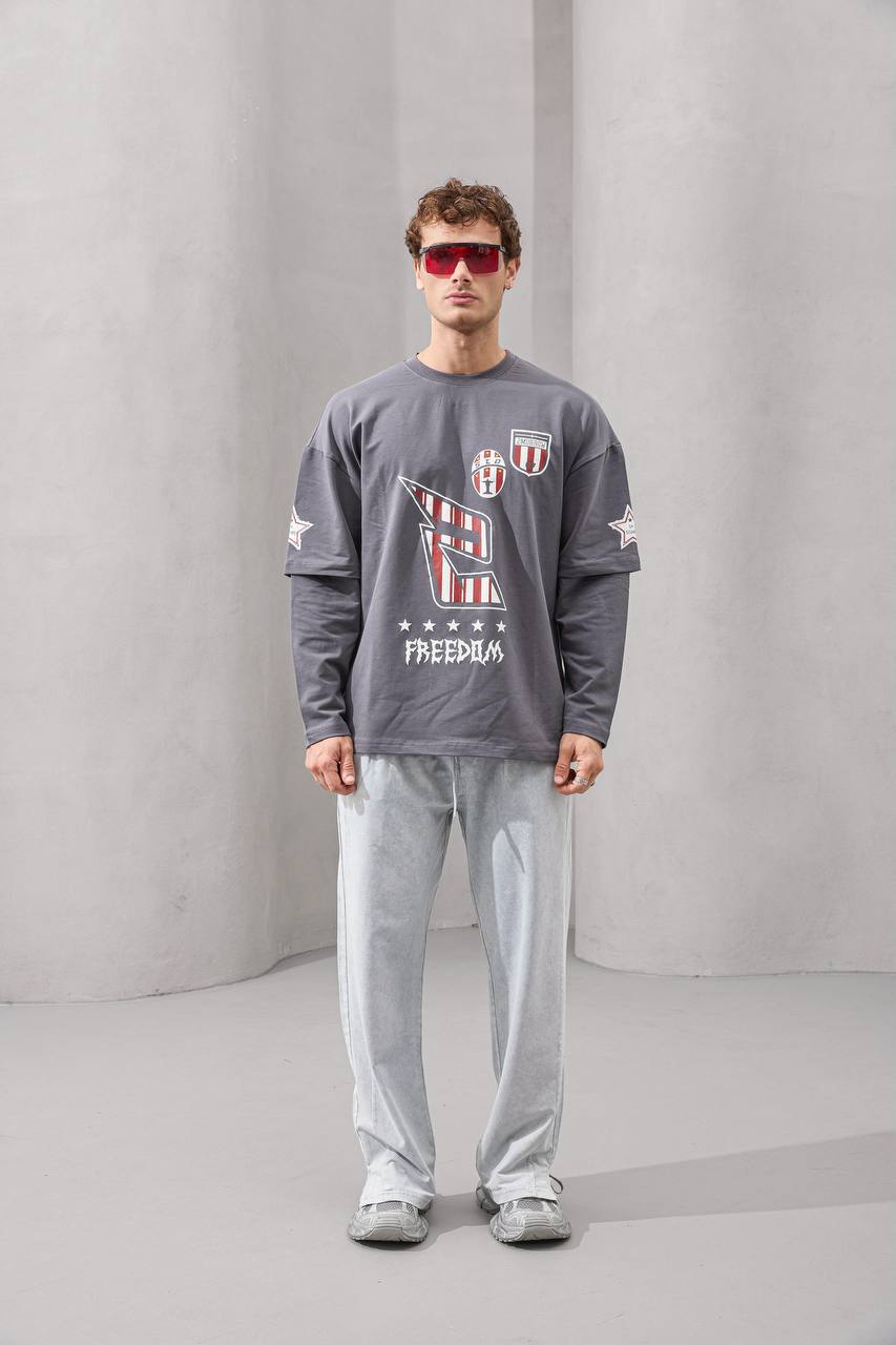 Y2K Layered Sleeve Graphic Tee