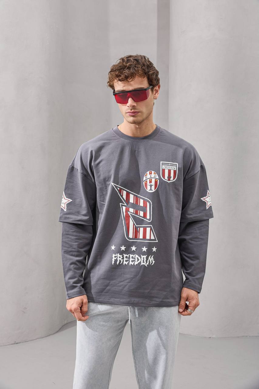 Y2K Layered Sleeve Graphic Tee