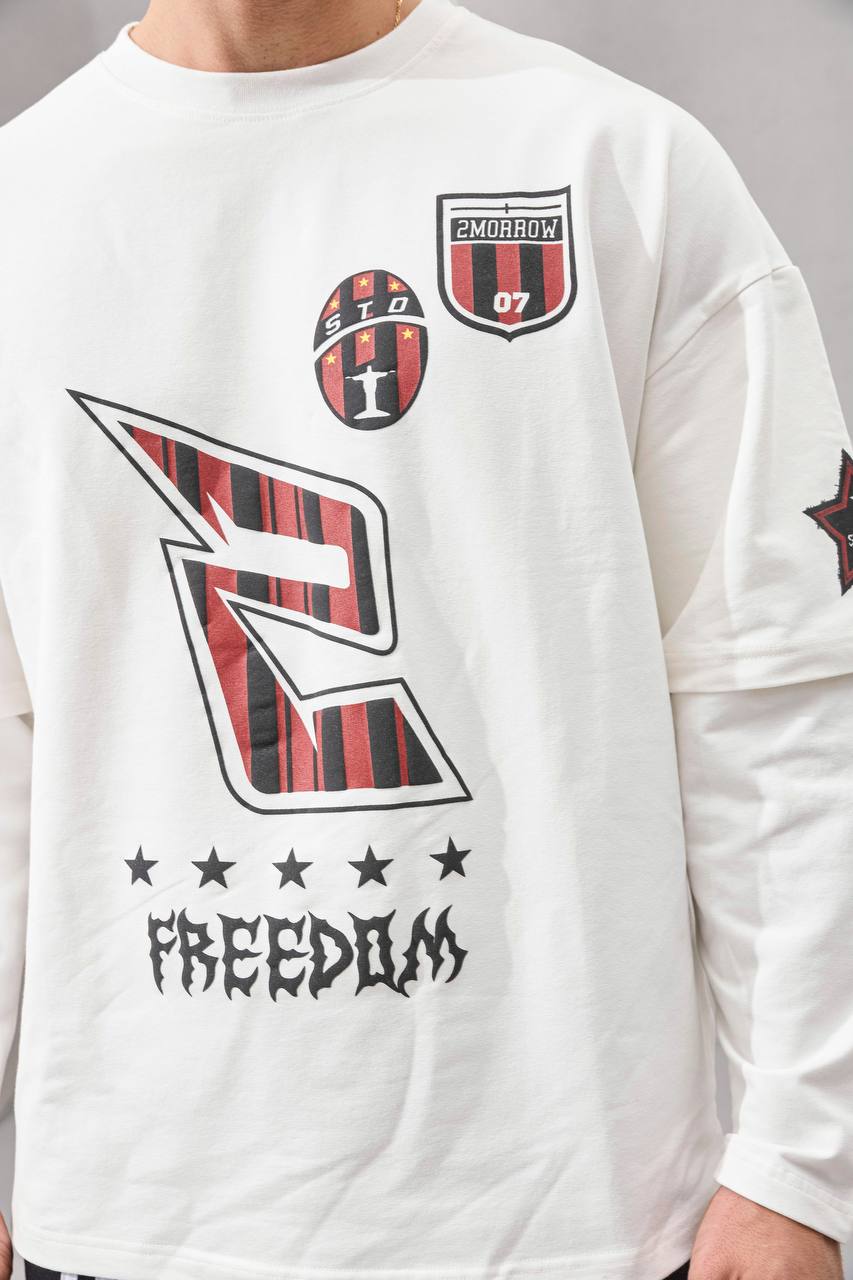 Y2K Layered Sleeve Graphic Tee