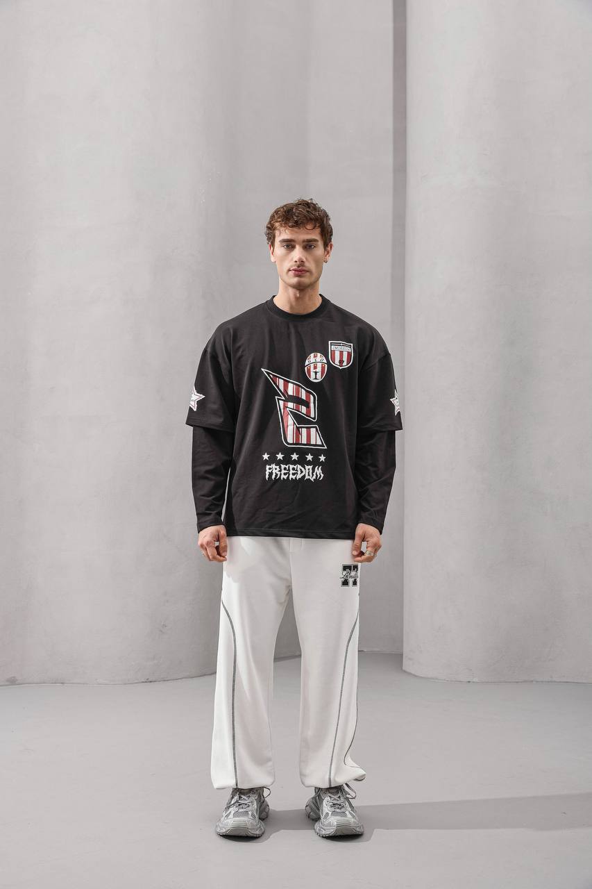 Y2K Layered Sleeve Graphic Tee