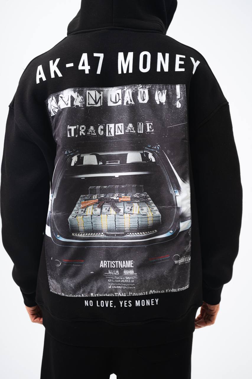 Oversize 'Money Power' Graphic Hoodie – Heavyweight Streetwear Sweatshirt