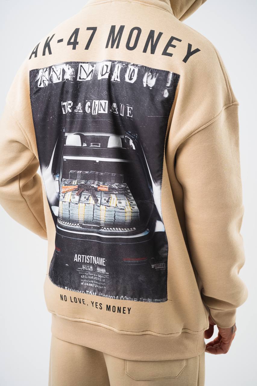 Oversize 'Money Power' Graphic Hoodie – Heavyweight Streetwear Sweatshirt