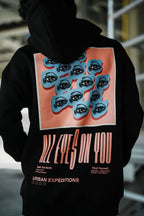 Oversize 'All Eyes on You' Graphic Hoodie - Abstract Streetwear Sweatshirt