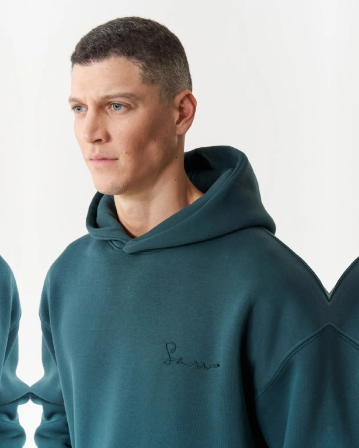 Arabic Letter Mim Calligraphy Oversized Hoodie in green, photo 2