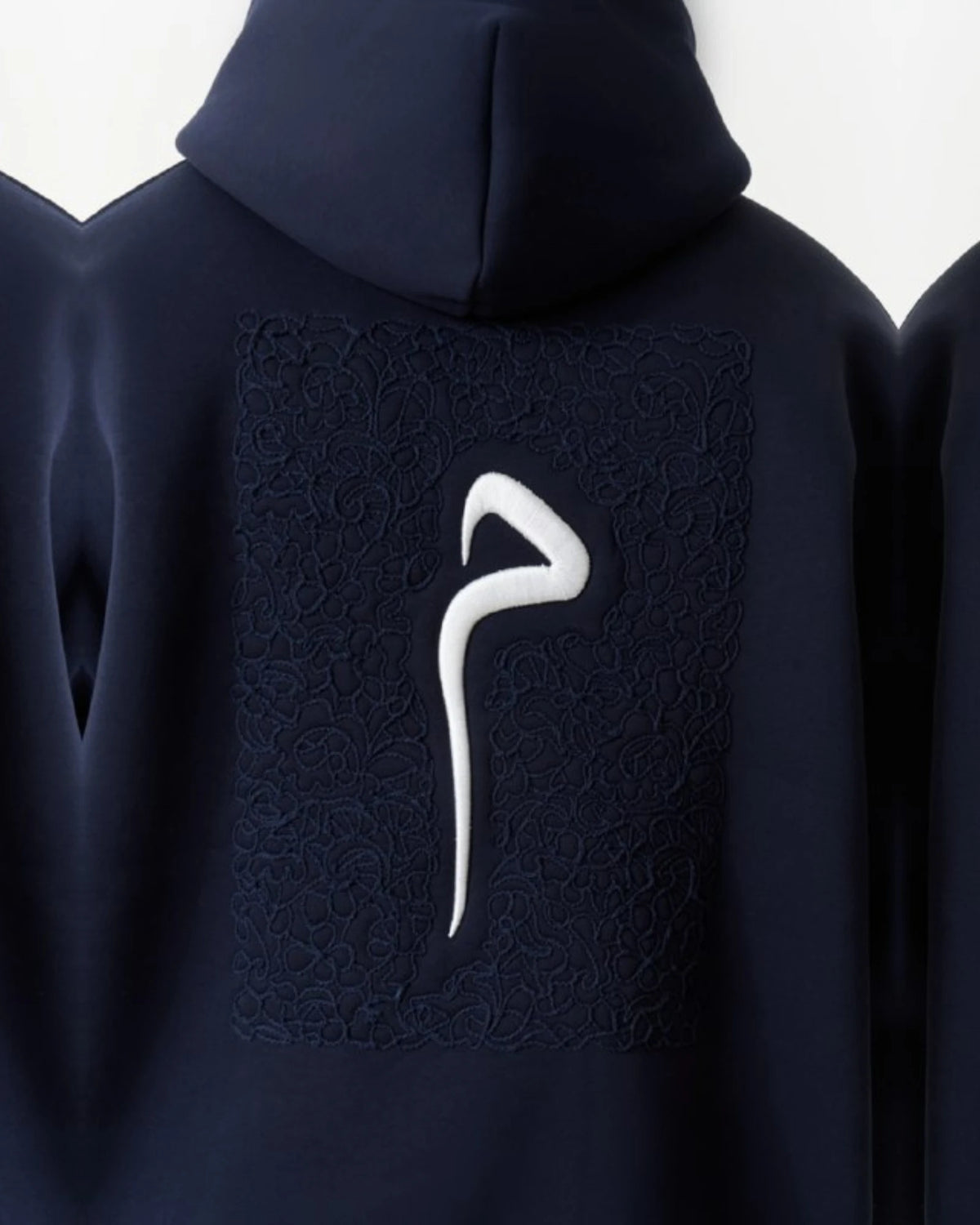 Arabic Letter Mim Calligraphy Oversized Hoodie in navy, photo 3