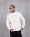 Armor Knit Hooded Zip Jacket in ecru, photo 1