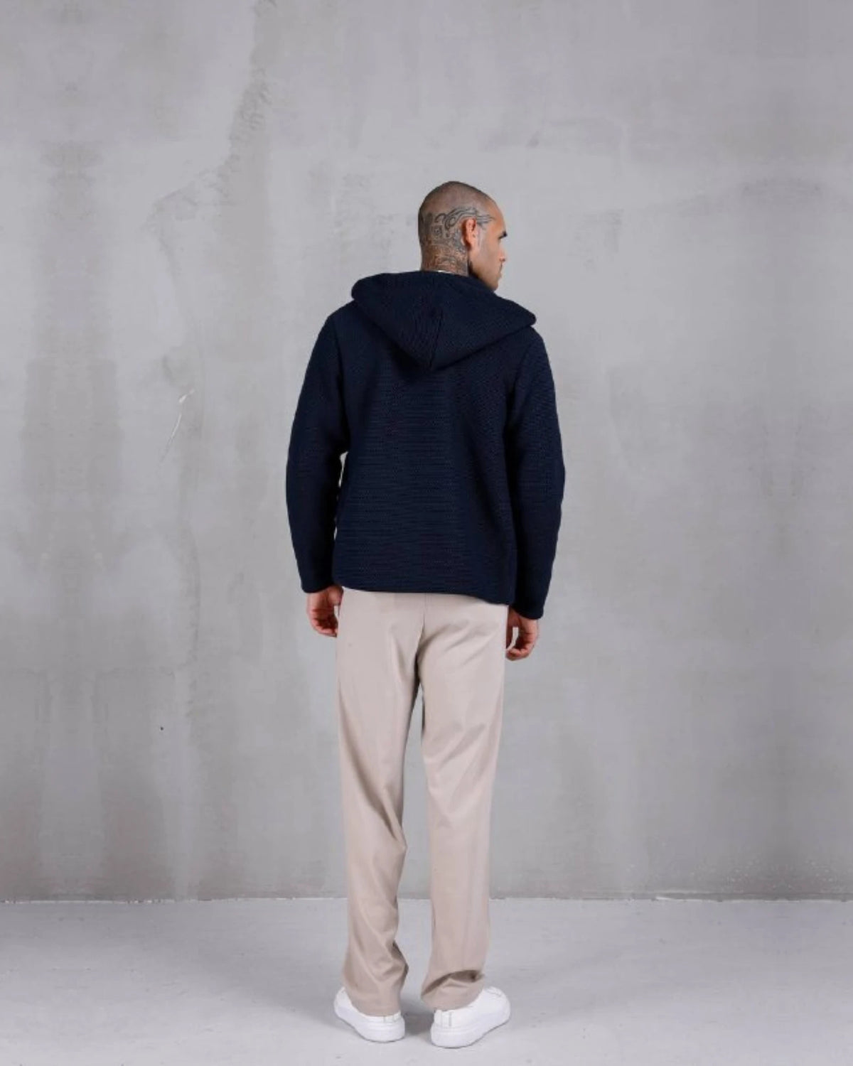 Armor Knit Hooded Zip Jacket in navy, photo 2