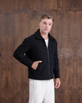 Armor Knit Shirt Collar Zip Sweatshirt in black, photo 1