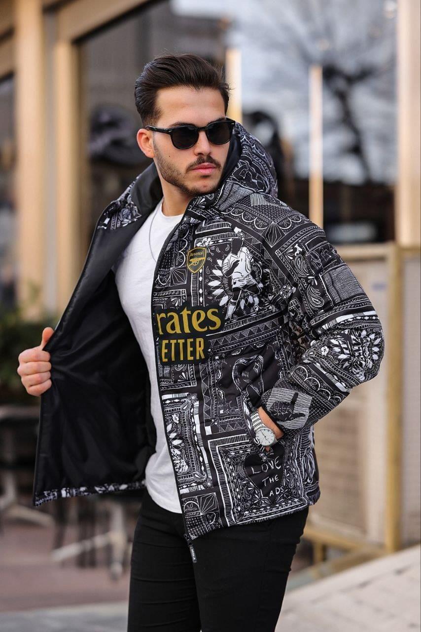 Arsenal Printed Puffer Jacket - Unisex Parachute Fabric - Regular Fit.