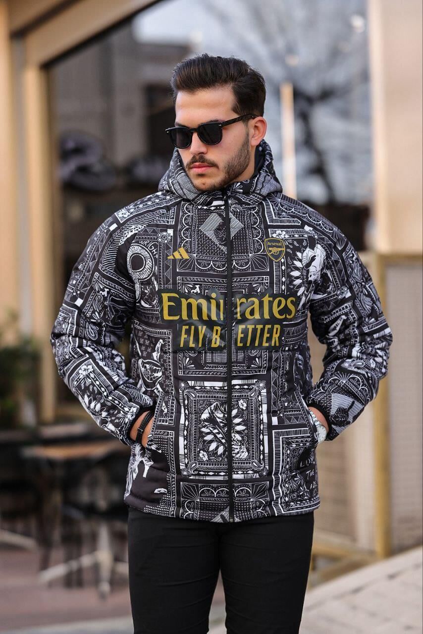 Arsenal Printed Puffer Jacket - Unisex Parachute Fabric - Regular Fit