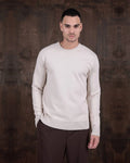 Basic Crew Neck Fine Knit Sweater in ecru, photo 1