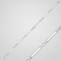 Men's slim 925 sterling silver bracelet with double-line links