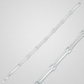 Men's 7 mm two-row 925 sterling silver link bracelet