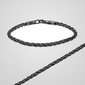 Men's 3 mm twisted rope kazaziye 925 sterling silver bracelet, oxidized