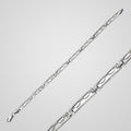Men's 5 mm oxidized 925 sterling silver long link bracelet