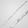 Men's 7 mm oxidized 925 sterling silver link bracelet