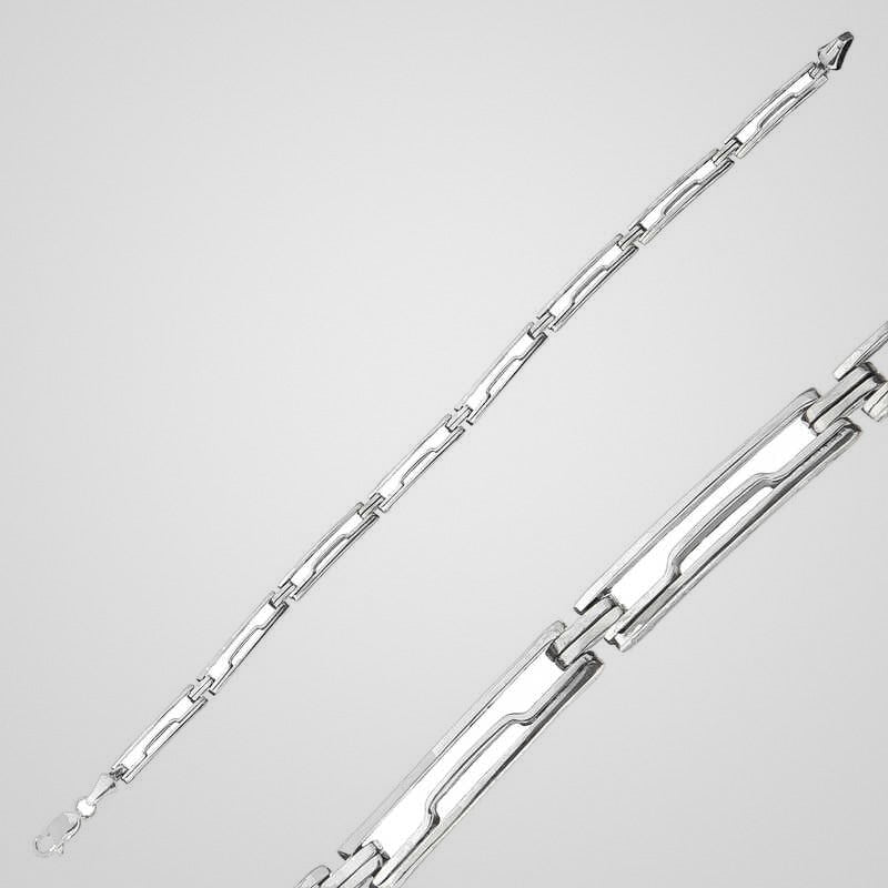 Men's 7 mm oxidized 925 sterling silver link bracelet