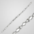 Men's oxidized 925 sterling silver chain bracelet, 20 cm
