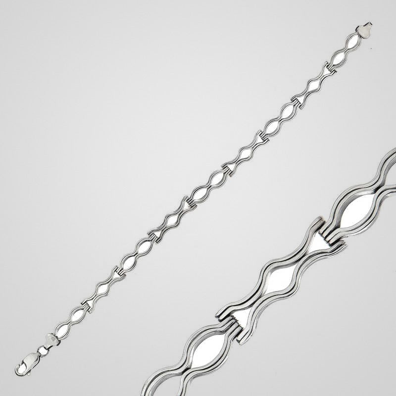 Men's oxidized 925 sterling silver chain bracelet, 20 cm