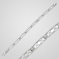 Men's 7 mm oxidized 925 sterling silver link bracelet