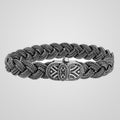 Men's 12 mm hand-woven 925 sterling silver bracelet with antiqued finish