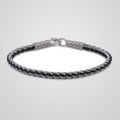 Men's two-tone braided kazaziye 925 sterling silver bracelet