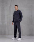 Brushed Diagonal Knit Baggy Jogger Pants in anthracite, photo 1