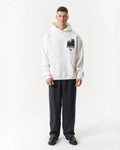 Castle Script Patch Oversized Hoodie in white, photo 1