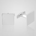 Men's square 925 sterling silver cufflinks, pair