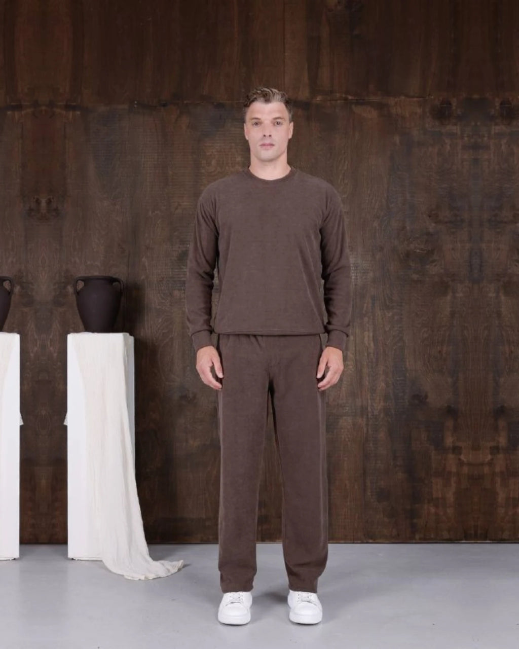 Chenille Interlock Relaxed Sweatshirt in mink, photo 1