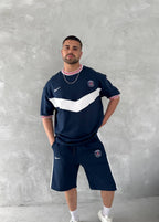 Chevron Victory Men's Polo & Shorts Set – Classic Football Style with Modern Edge