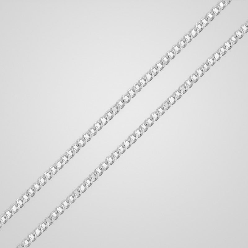 Men's 925 sterling silver curb chain necklace, 50 cm