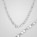 Men's handmade 925 sterling silver figure-eight link chain, 55 cm
