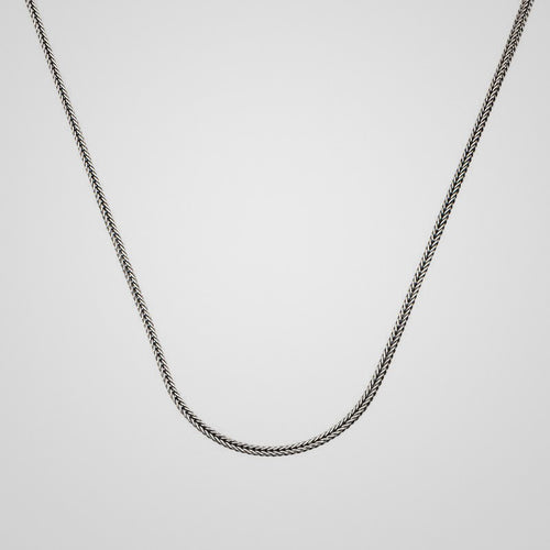 Men's 2 mm 925 sterling silver foxtail chain, 55 cm